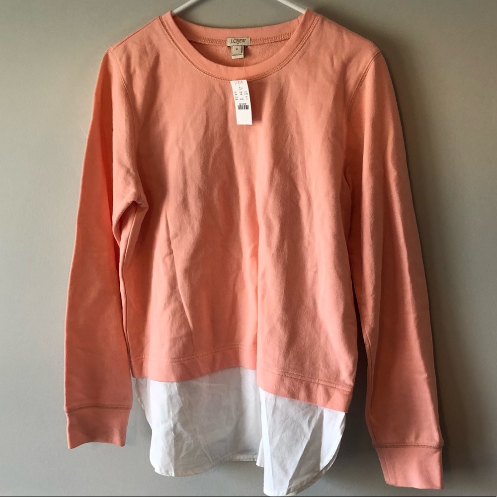 J. Crew factory sweatshirt, peach with layer sz M